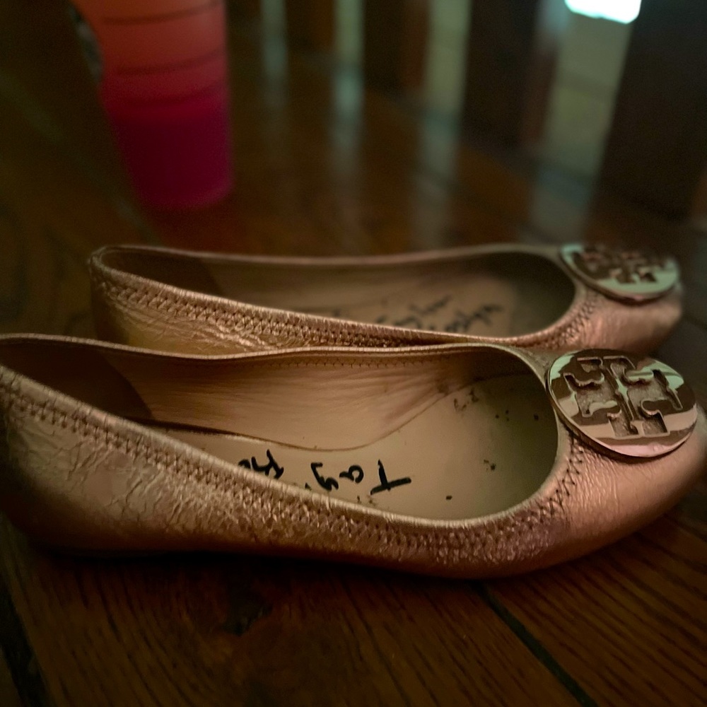 Rose gold Tory Burch flats